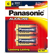 Panasonic C Size Alkaline Battery 2 Pack